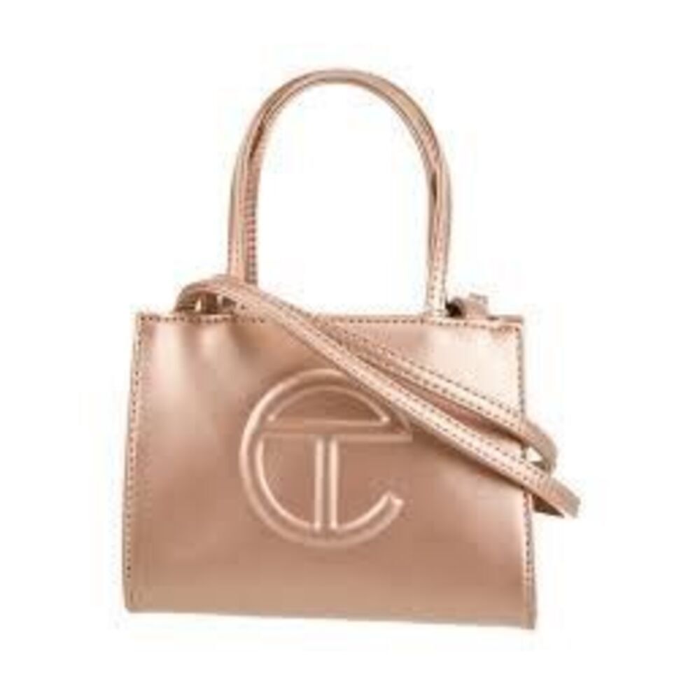 Telfar Small Shopping Bag Purse Copper Metallic Crossbody Faux Leather NWT